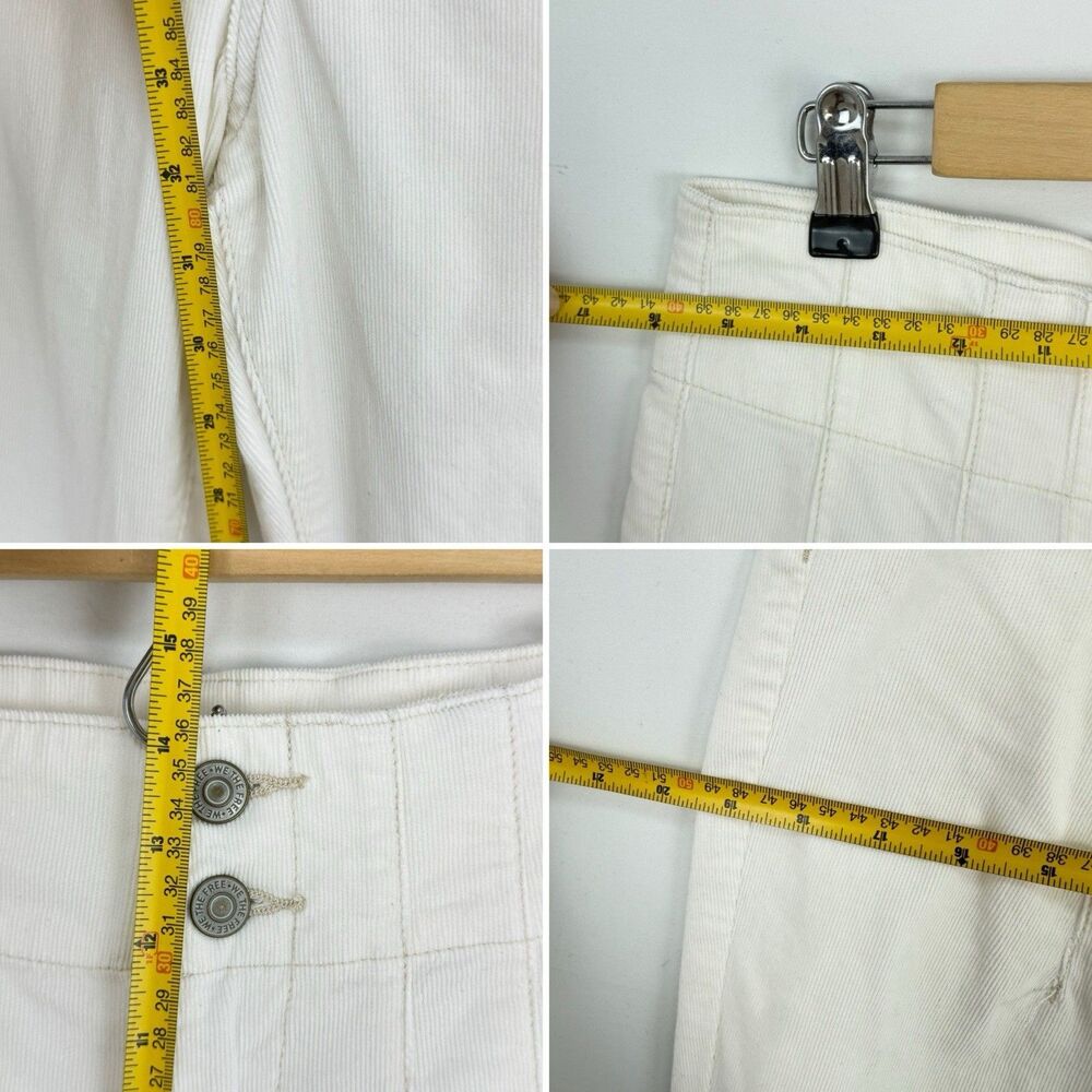 NWT We The Free People Size 32 Jayde Cord Flare Jeans High Rise Stretch White - Picture 12 of 16